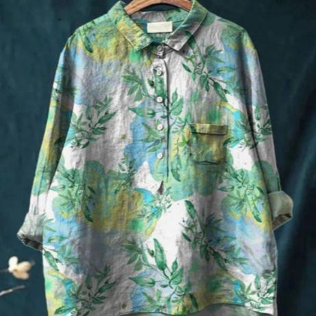 Blouse Soie Florale Chic - Claire™ | Élégance & Confort