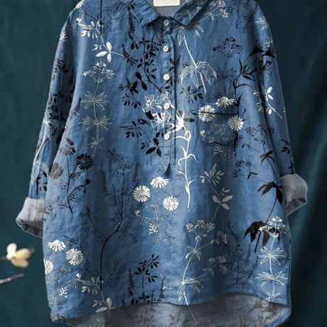 Blouse Soie Florale Chic - Claire™ | Élégance & Confort