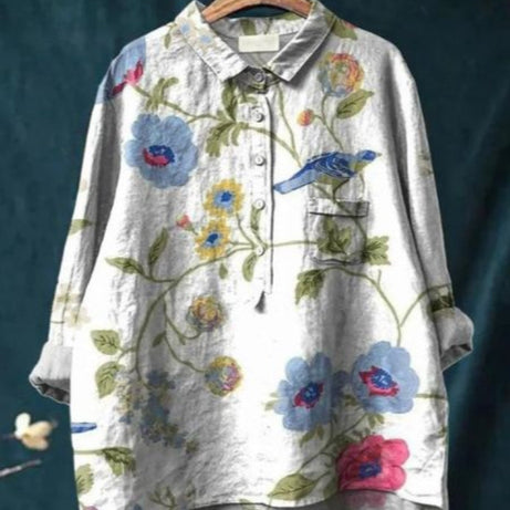 Blouse Soie Florale Chic - Claire™ | Élégance & Confort