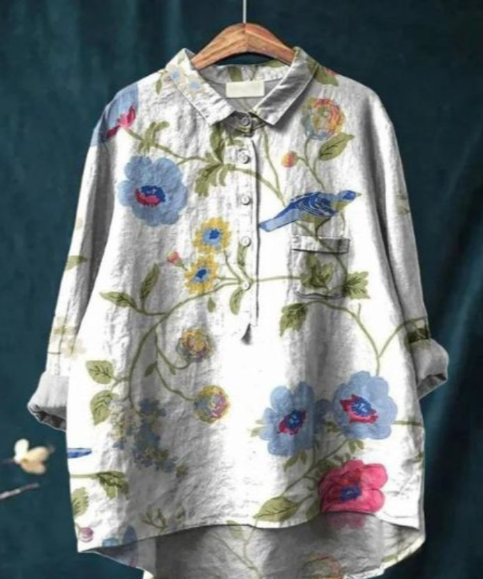 Blouse Soie Florale Chic - Claire™ | Élégance & Confort