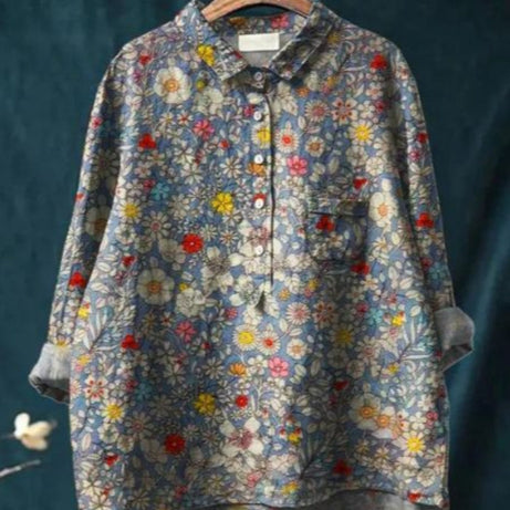 Blouse Soie Florale Chic - Claire™ | Élégance & Confort