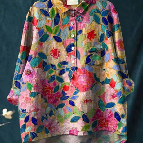 Blouse Soie Florale Chic - Claire™ | Élégance & Confort