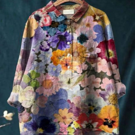 Blouse Soie Florale Chic - Claire™ | Élégance & Confort