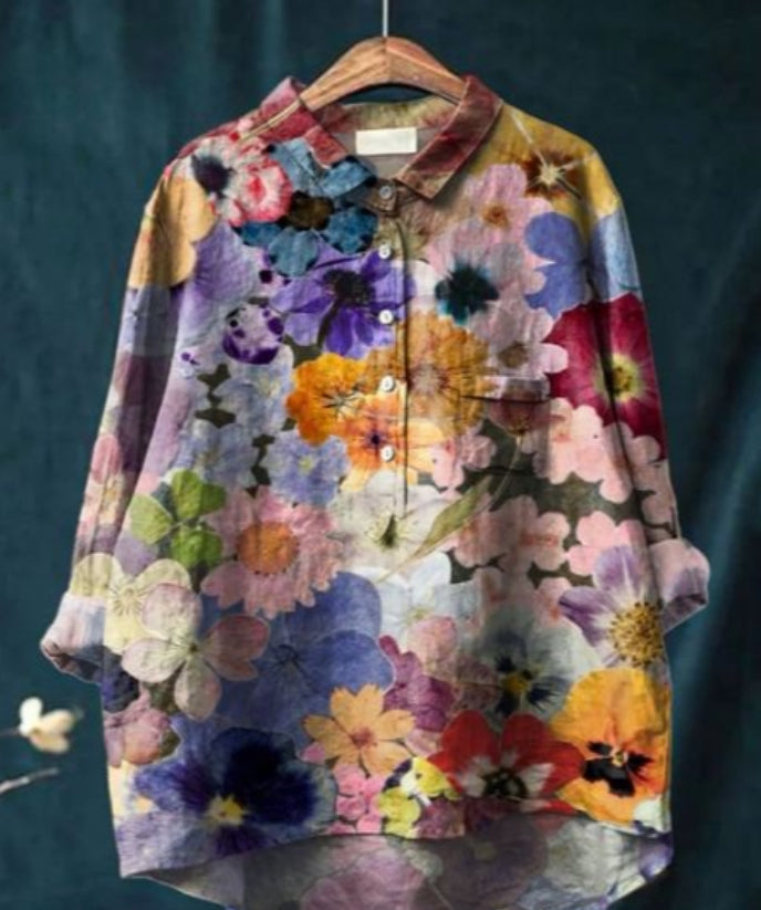 Blouse Soie Florale Chic - Claire™ | Élégance & Confort