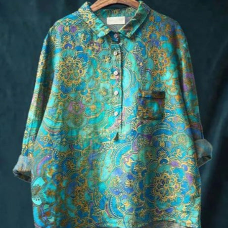 Blouse Soie Florale Chic - Claire™ | Élégance & Confort