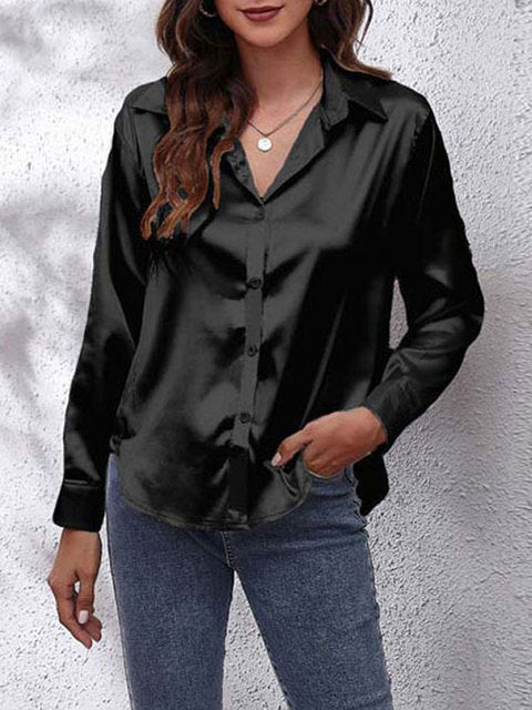 Idalia - Chemise Soie Manches Longues - Élégante & Classique