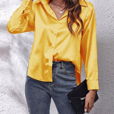 Idalia - Chemise Soie Manches Longues - Élégante & Classique