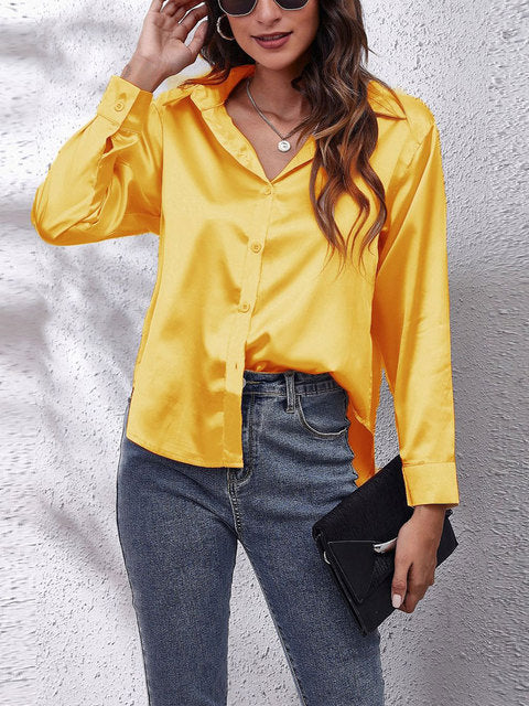 Idalia - Chemise Soie Manches Longues - Élégante & Classique