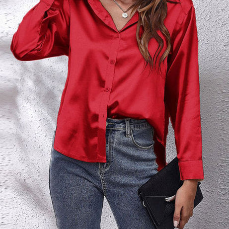 Idalia - Chemise Soie Manches Longues - Élégante & Classique