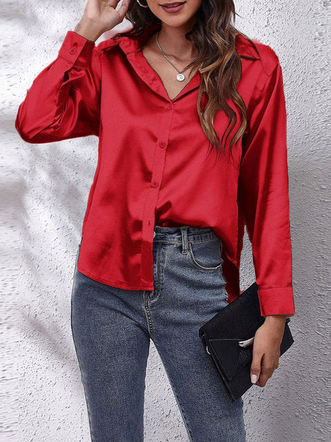 Idalia - Chemise Soie Manches Longues - Élégante & Classique