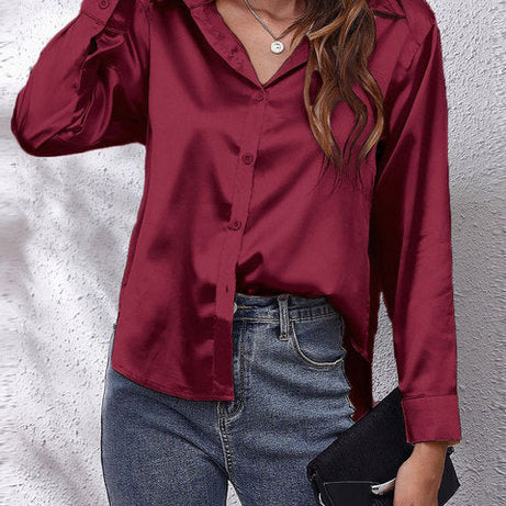 Idalia - Chemise Soie Manches Longues - Élégante & Classique