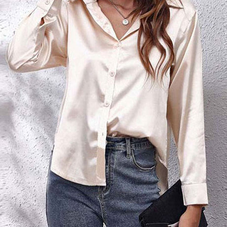 Idalia - Chemise Soie Manches Longues - Élégante & Classique