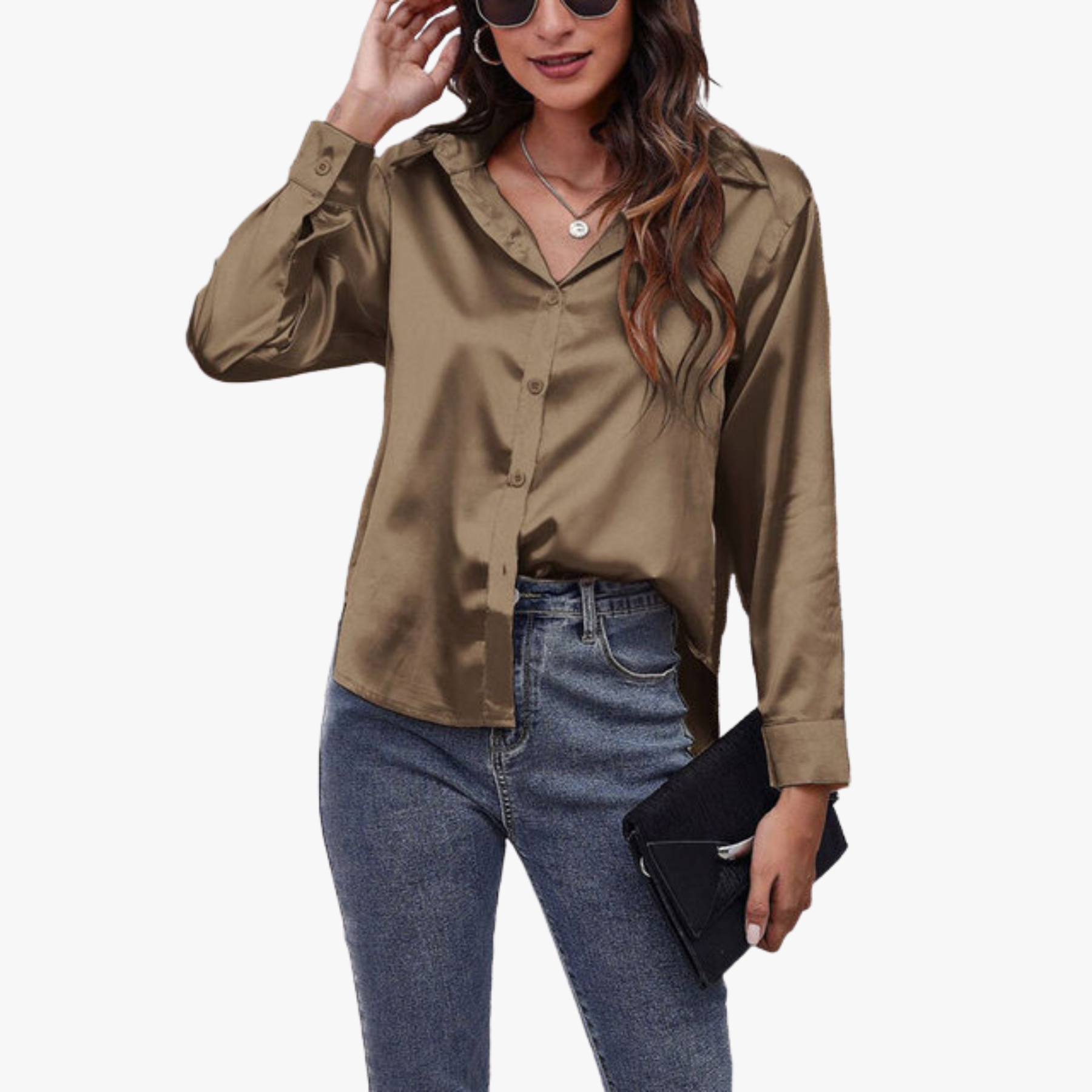 Idalia - Chemise Soie Manches Longues - Élégante & Classique