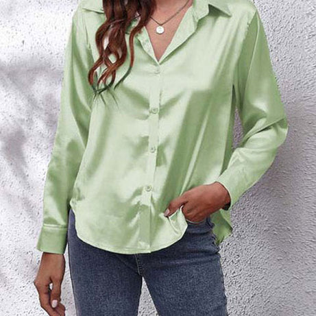 Idalia - Chemise Soie Manches Longues - Élégante & Classique