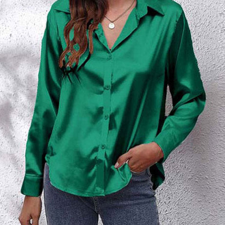 Idalia - Chemise Soie Manches Longues - Élégante & Classique
