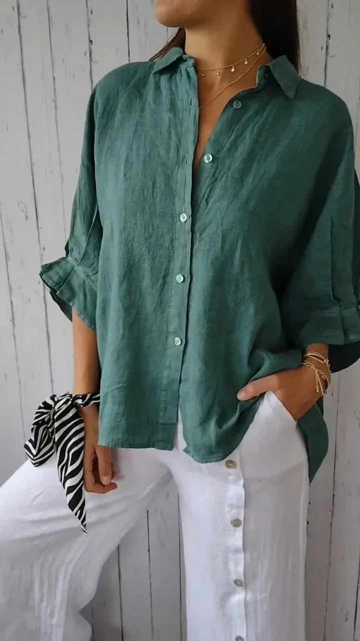 Chemisier Élégant en Lin Pour Femmes | Style Chic