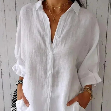 Chemisier Élégant en Lin Pour Femmes | Style Chic