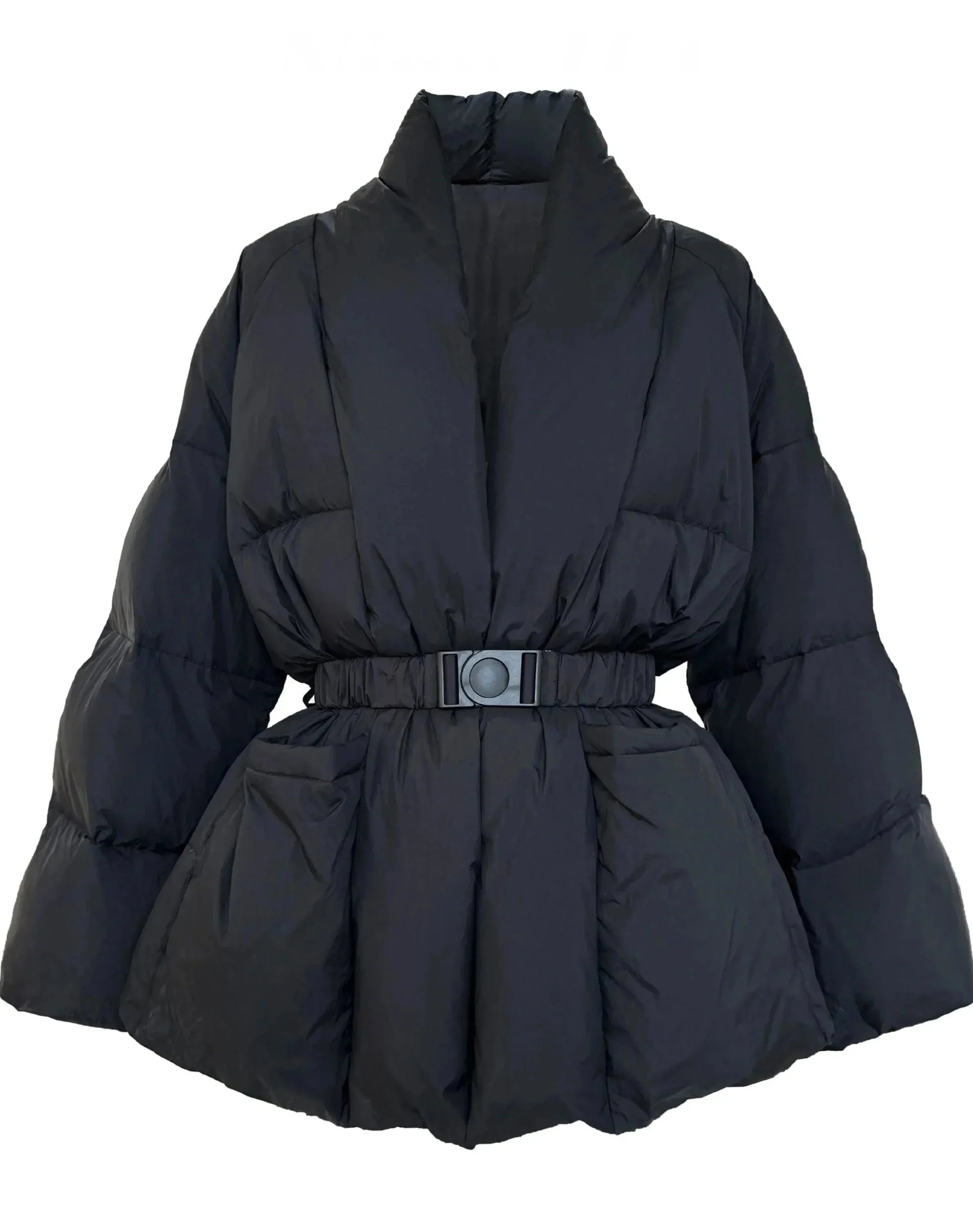 Doudoune femme avec ceinture et col montant