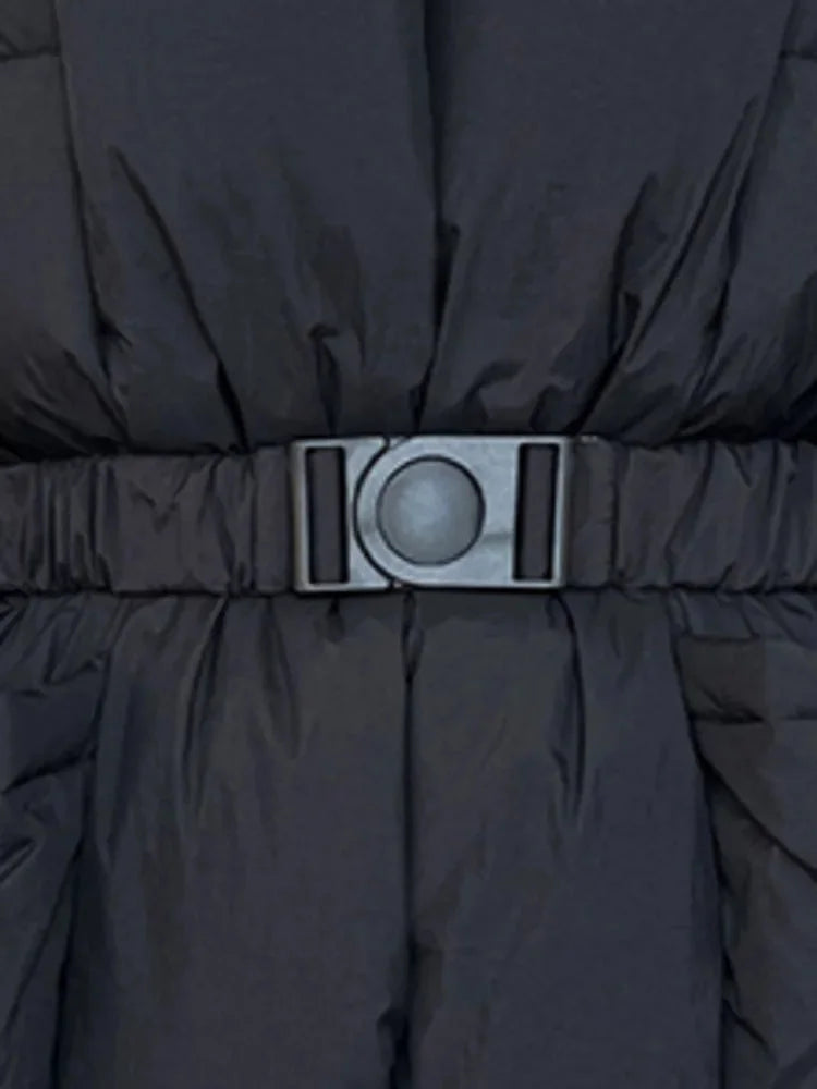 Doudoune femme avec ceinture et col montant