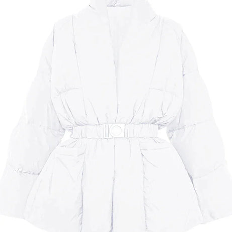 Doudoune femme avec ceinture et col montant