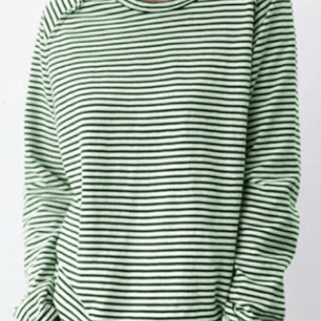 T-shirt à manches longues rayé pour femme – Haut décontracté et confortable au quotidien