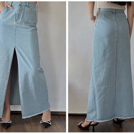 Jupe en jean taille haute élégant pour Femmes Selexio