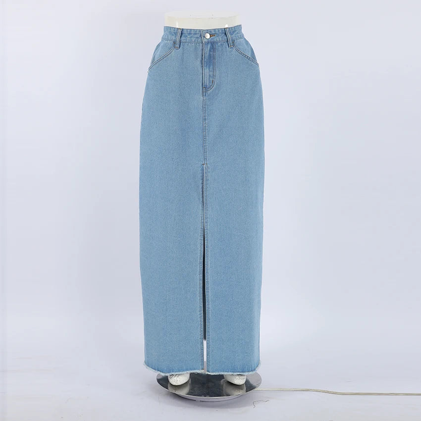 Jupe en jean taille haute élégant pour Femmes Selexio