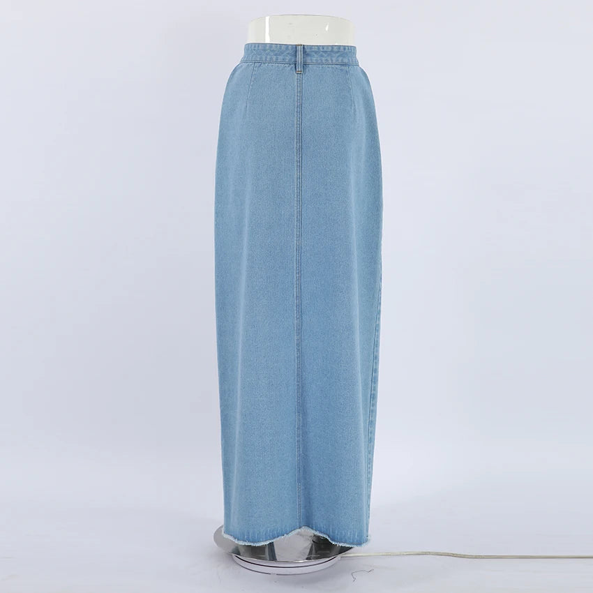 Jupe en jean taille haute élégant pour Femmes Selexio