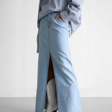 Jupe en jean taille haute élégant pour Femmes Selexio