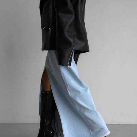 Jupe en jean taille haute élégant pour Femmes Selexio