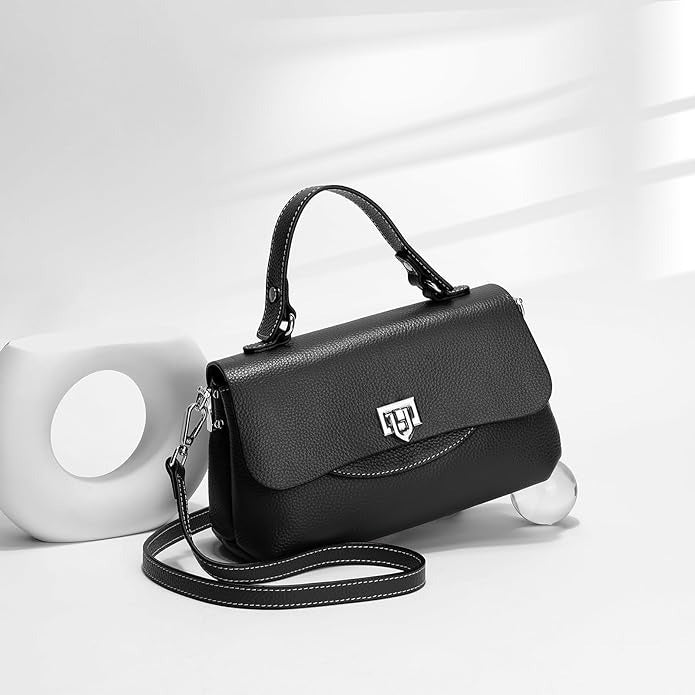 Sac à main cuir noir vintage