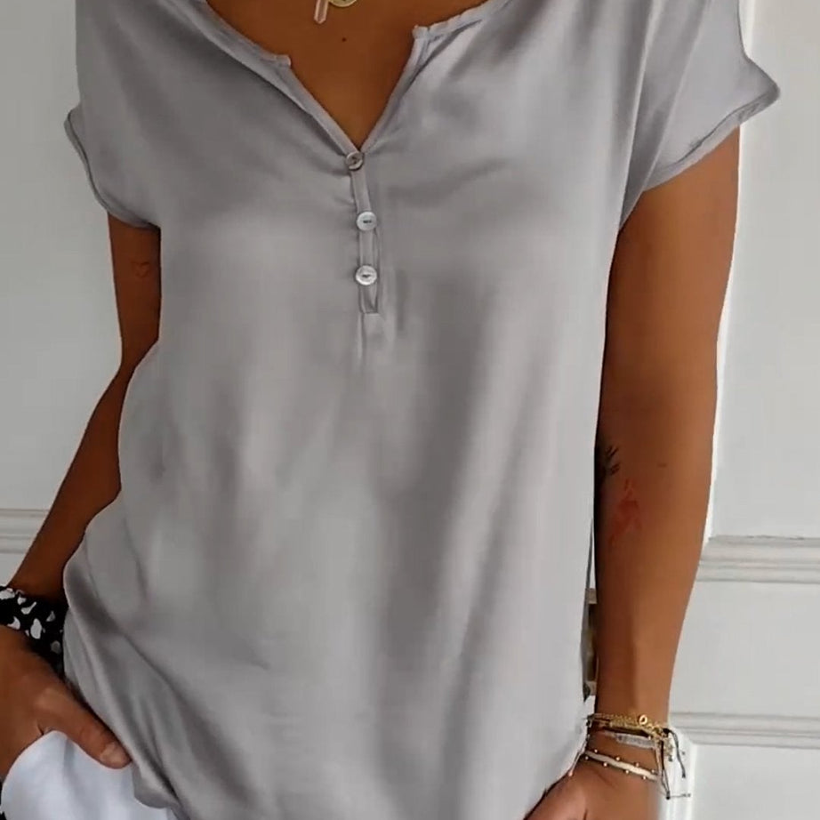T-shirt confortable à col en V pour femme