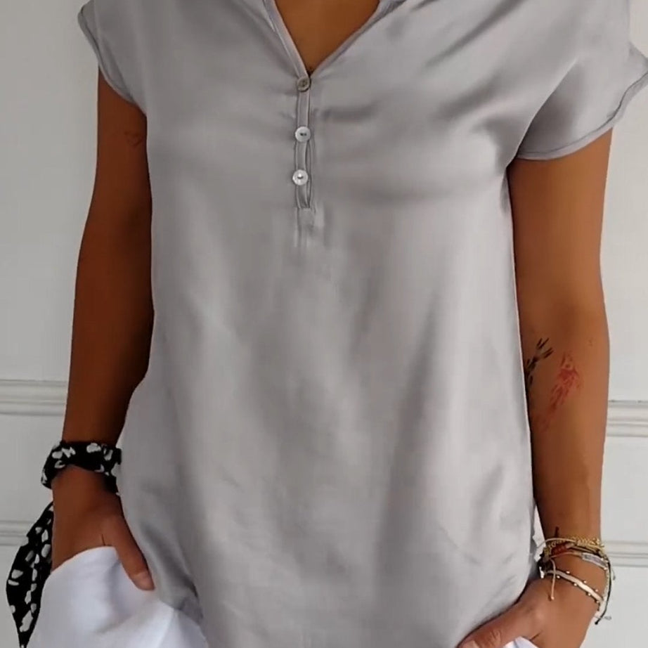 T-shirt confortable à col en V pour femme