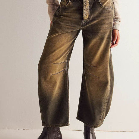 Rearaxa | Jeans Droits Taille Mi-haute pour Femmes