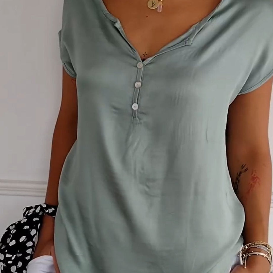 T-shirt confortable à col en V pour femme