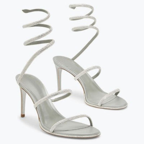Sandales à Talons avec Sangle Enroulée