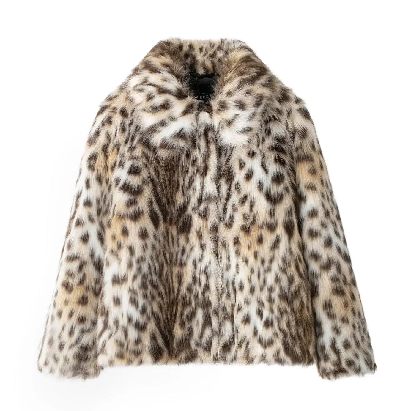 Manteau ample femme en fausse fourrure motif animal