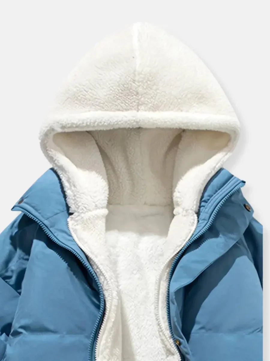 Doudoune d'hiver pour femme avec capuche et doublure douce