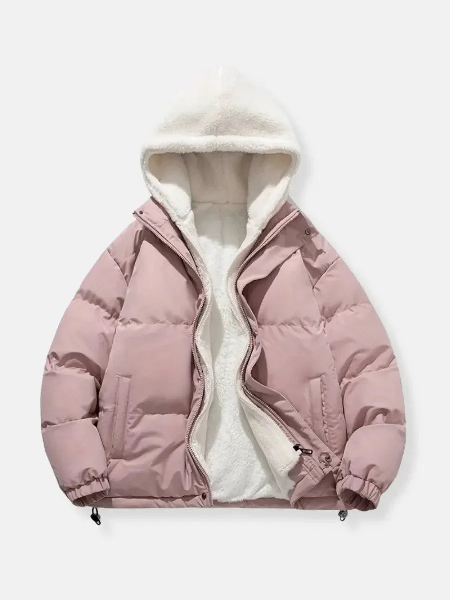 Doudoune d'hiver pour femme avec capuche et doublure douce