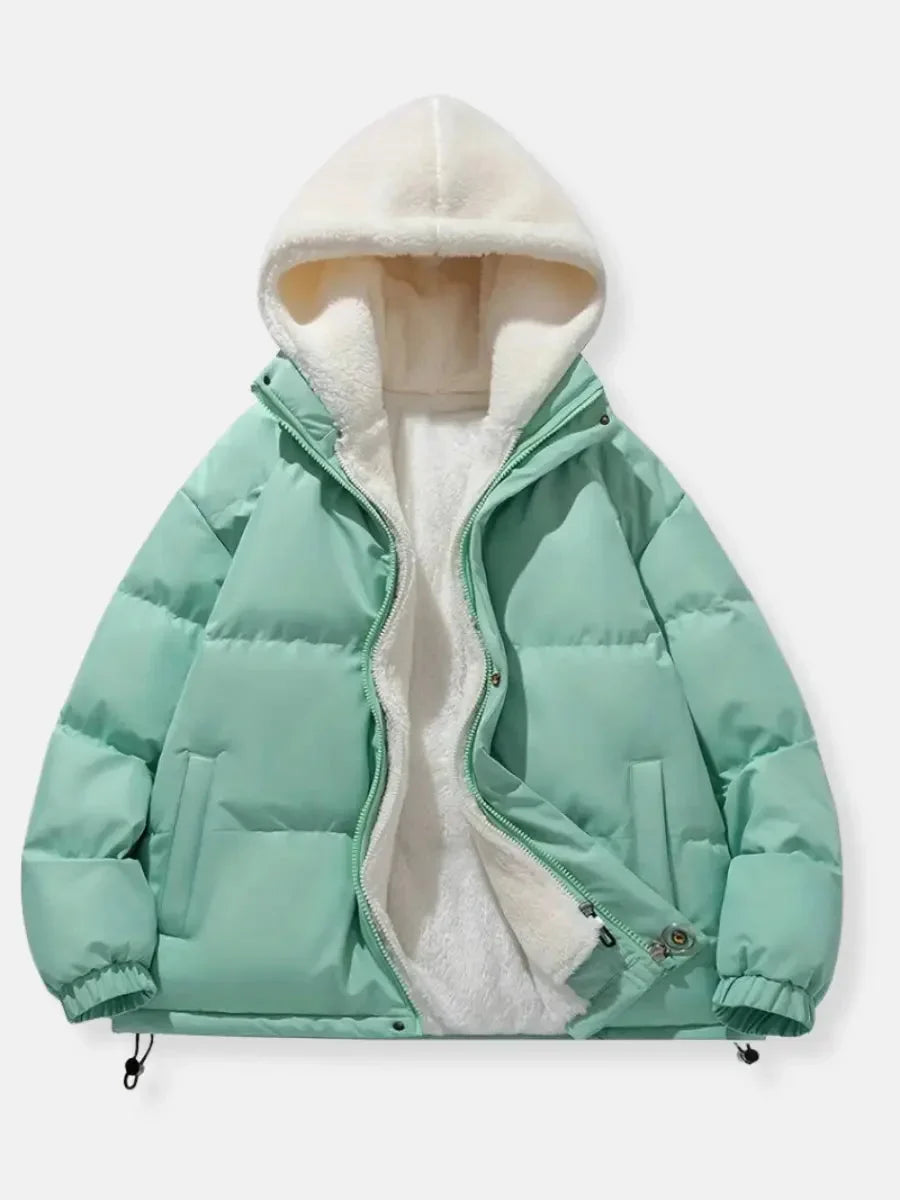 Doudoune d'hiver pour femme avec capuche et doublure douce