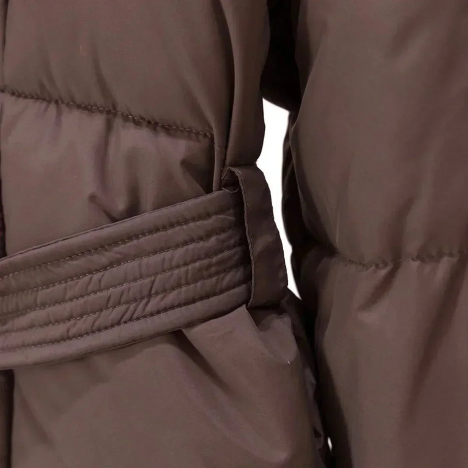 Manteau d’hiver femme avec ceinture et col élégant