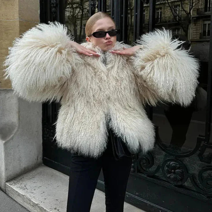 Manteau femme chic à texture douce et enveloppante