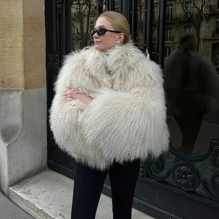 Manteau femme chic à texture douce et enveloppante