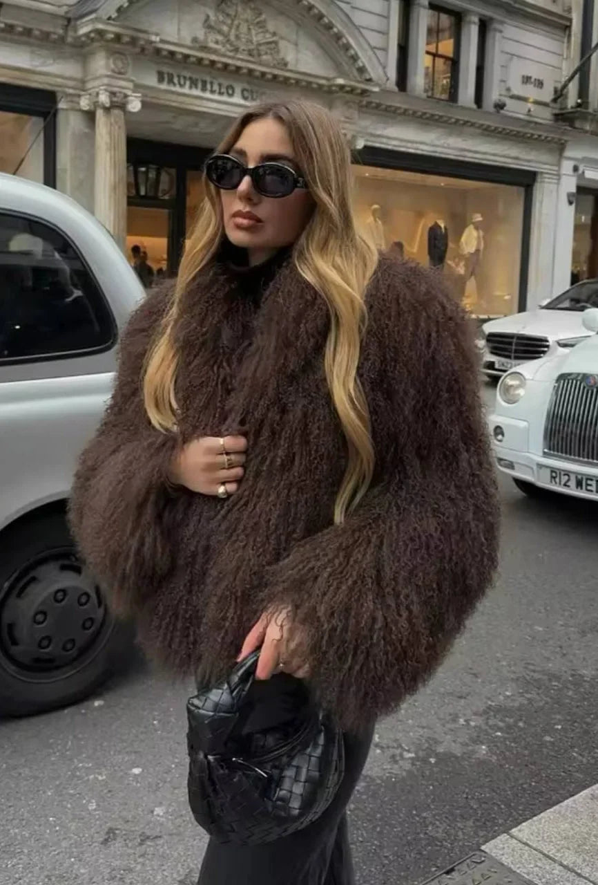 Manteau femme chic à texture douce et enveloppante