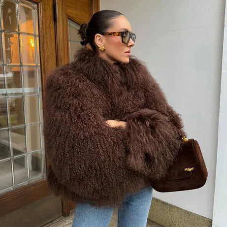 Manteau femme chic à texture douce et enveloppante