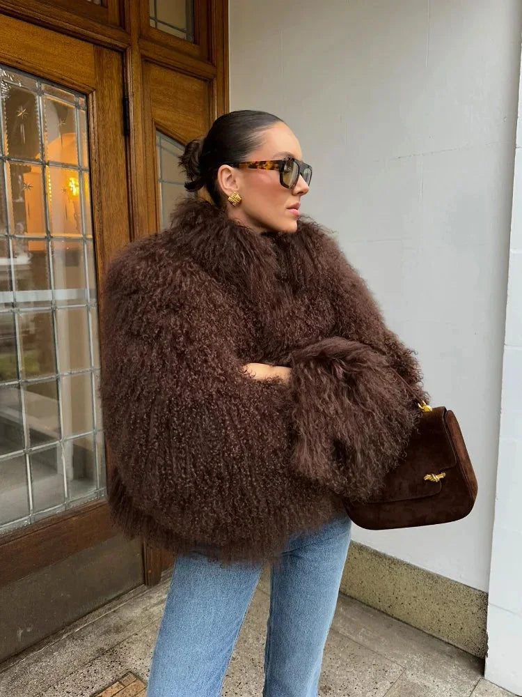 Manteau femme chic à texture douce et enveloppante