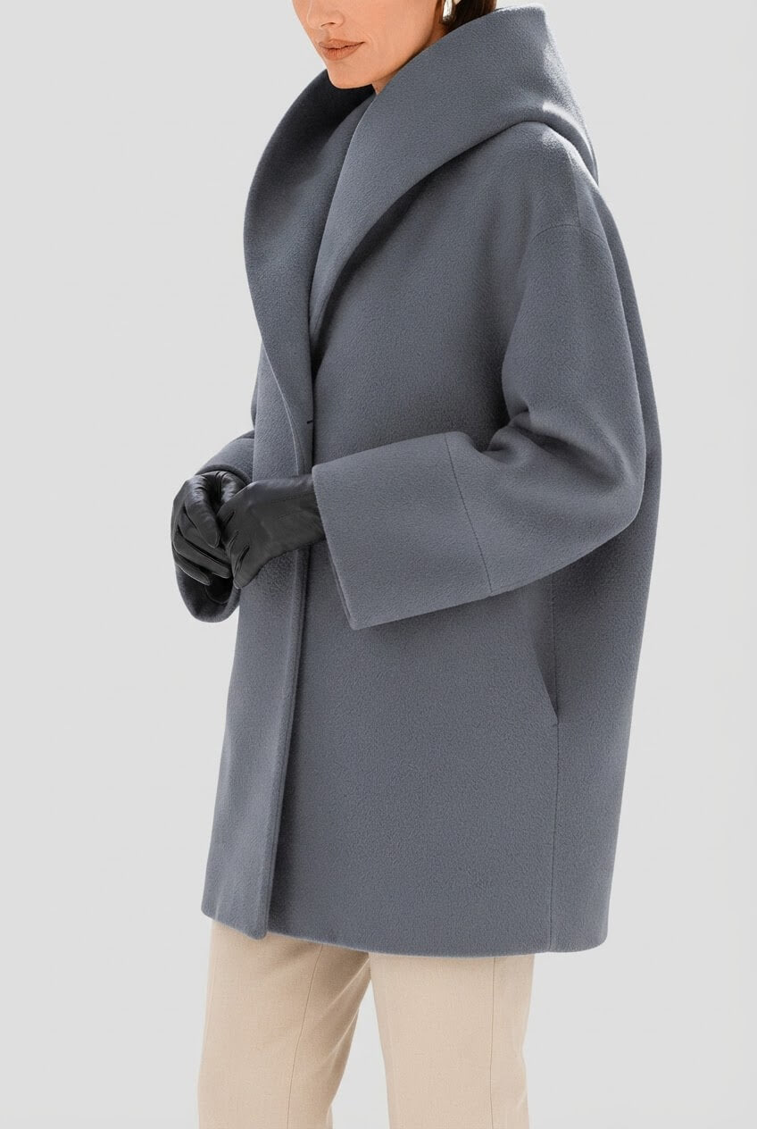 Manteau Femme Col Châle | Fermeture Boutonnée