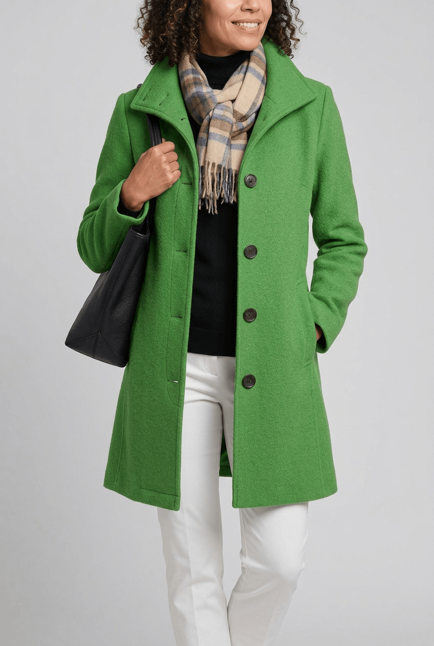 Manteau Femme | Col Montant Boutonné