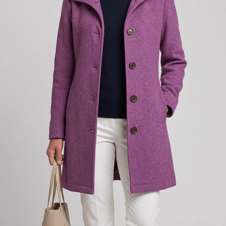 Manteau Femme | Col Montant Boutonné