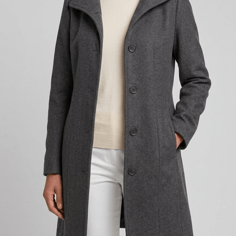 Manteau Femme | Col Montant Boutonné